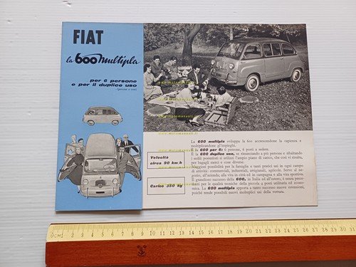 Fiat 600 Multipla 1a serie depliant originale italiano