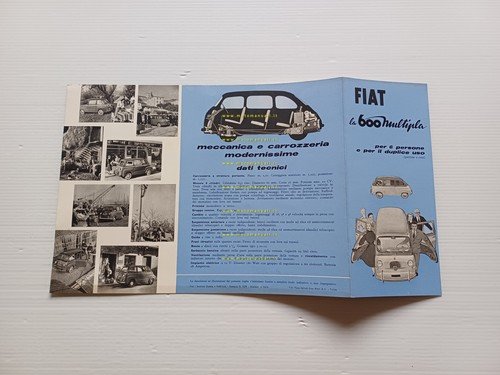 Fiat 600 Multipla 1a serie depliant originale italiano