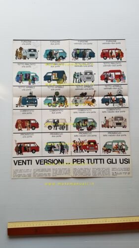 FIAT 600 T 20 versioni depliant italiano originale anni 60