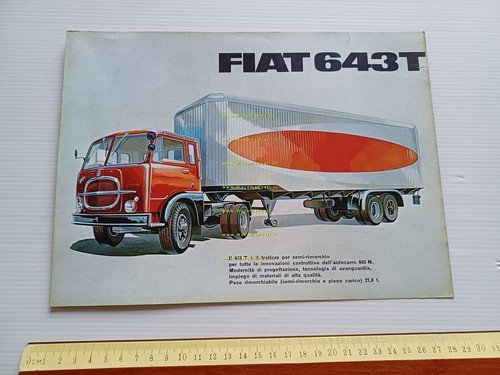 Fiat 643 T autocarro depliant italiano originale
