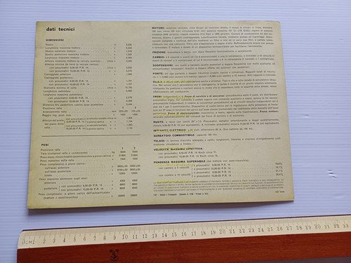 Fiat 643 T autocarro depliant italiano originale