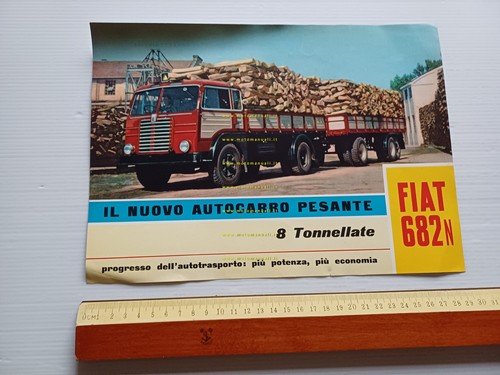 Fiat 682 N autocarro depliant italiano originale