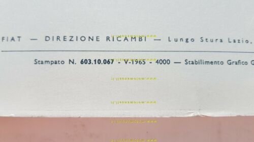 Fiat 850 Coup 1965 catalogo ricambi carrozzeria originale bodywork catalogue
