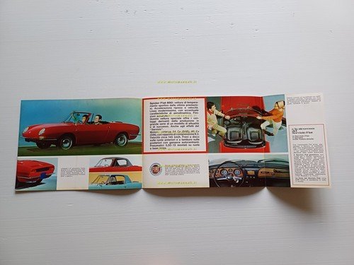 Fiat 850 Spider 1966 depliant italiano originale
