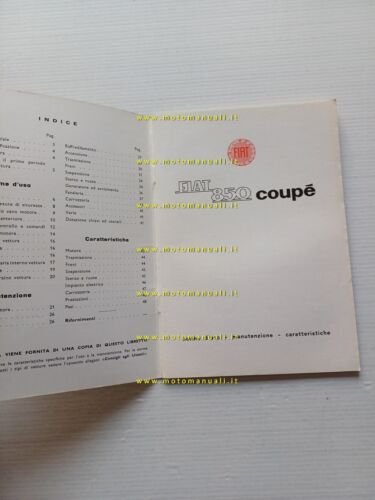 FIAT 850 Sport Coup 1965 manuale uso manutenzione libretto istruzioni …