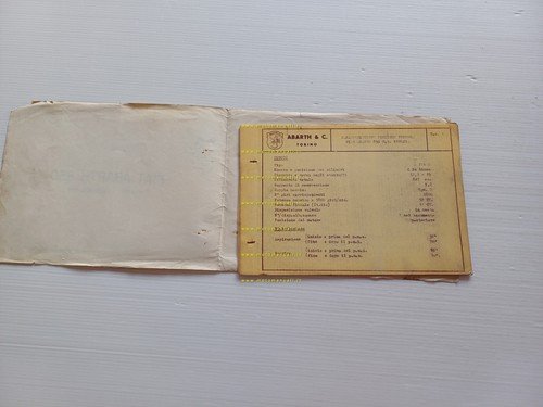 Fiat Abarth 850 TC Turismo Competizione manuale uso manutenzione originale