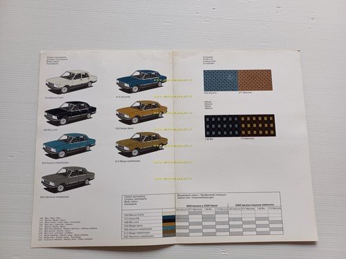 Fiat Argenta cartella colori e interni modelli 1981-82 depliant originale