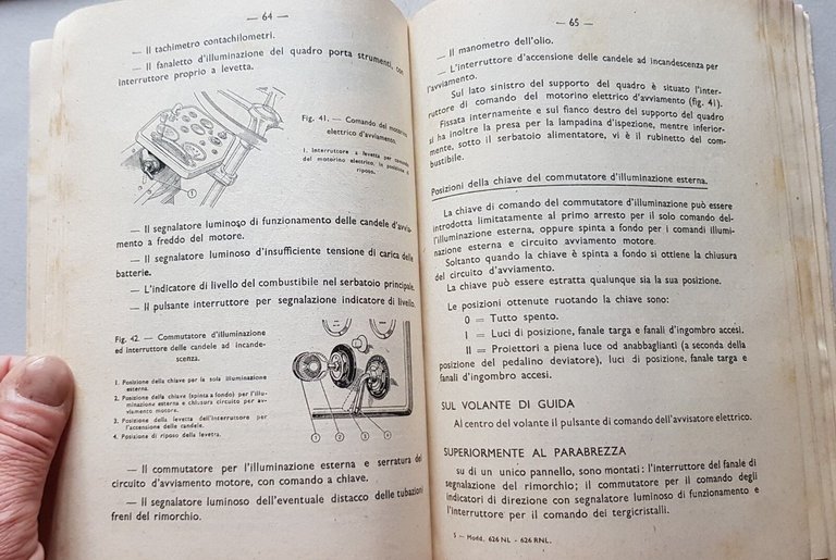 Fiat Autocarri modelli 626 NL/RNL 1947 manuale uso originale manual …