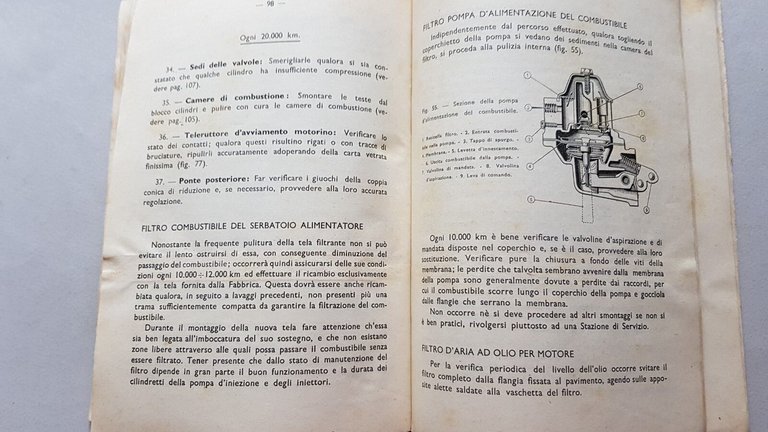 Fiat Autocarri modelli 626 NL/RNL 1947 manuale uso originale manual …