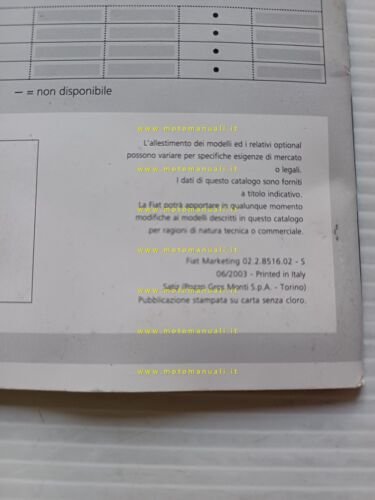 FIAT Barchetta 2003 depliant italiano originale