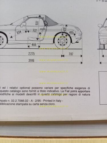Fiat Barchetta spider 1995 depliant italiano originale