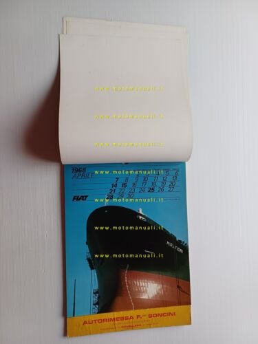 FIAT calendario 1968 italiano originale completo Dino