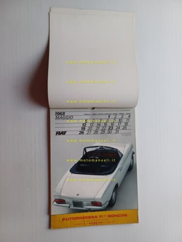 FIAT calendario 1968 italiano originale completo Dino