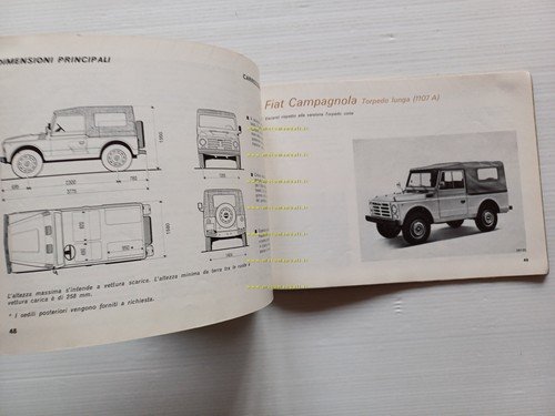 FIAT Campagnola 1107 A 1976 manuale uso manutenzione libretto originale