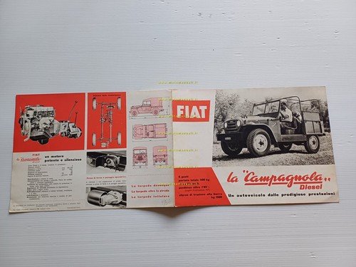 Fiat Campagnola Diesel 1953 depliant originale italiano