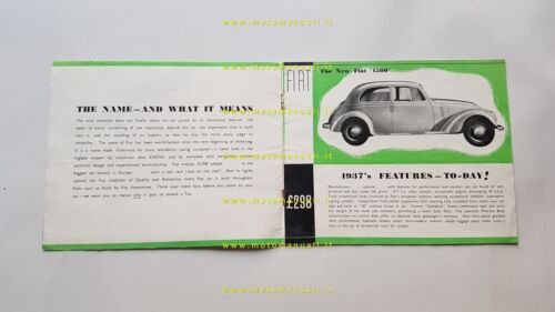 Fiat catalogo 1937 : 1500 - Balilla - Ardita - …