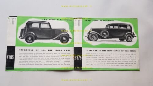 Fiat catalogo 1937 : 1500 - Balilla - Ardita - …