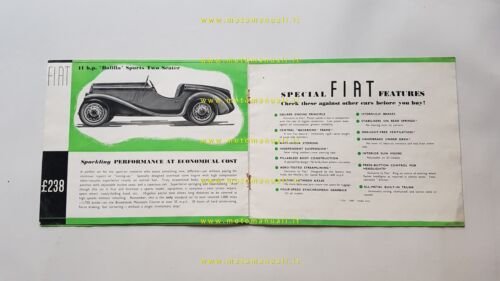 Fiat catalogo 1937 : 1500 - Balilla - Ardita - …