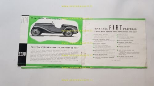 Fiat catalogo 1937 : 1500 - Balilla - Ardita - …