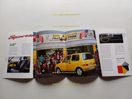 Fiat Cinquecento Sporting 1994 depliant italiano originale