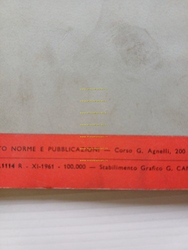 Fiat Consigli agli Utenti 1961 manuale sussidiario originale italiano