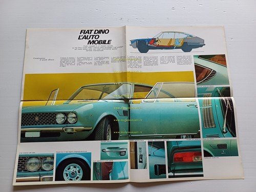 Fiat Dino 2.0 Coupè 1968 depliant italiano originale