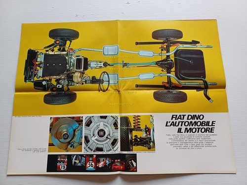 Fiat Dino 2.0 Spider 1968 depliant italiano originale