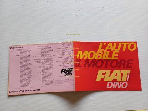 Fiat Dino 2.0 Spider 1968 depliant italiano originale
