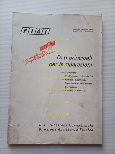 FIAT Idroconvert-Friz.Autom. etc 1973 manuale officina dati riparazione