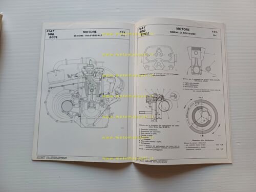 Fiat modelli 500 1972 manuale officina caratteristiche tecniche dati riparazione