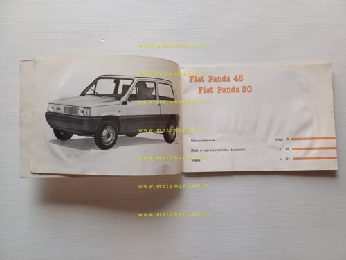 Fiat Panda 30 - 45 manuale uso manutenzione originale italiano