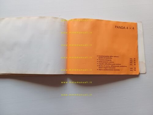Fiat Panda 750- 1000 - 4x4 1987 manuale uso manutenzione …