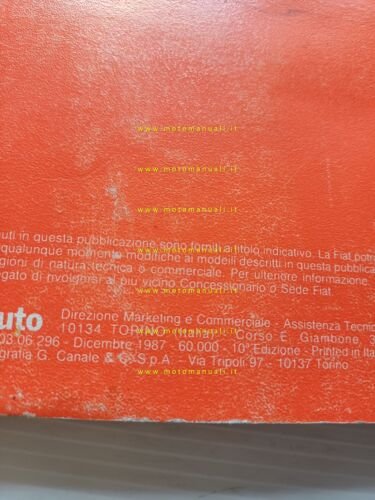 Fiat Panda 750- 1000 - 4x4 1987 manuale uso manutenzione …