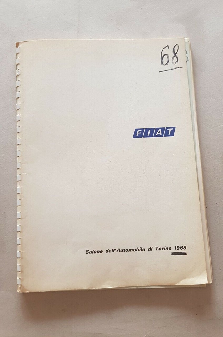 FIAT raccolta schede tecniche modelli auto 1968 opuscolo stampa Salone …