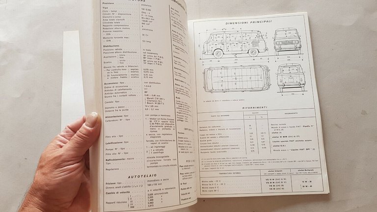 FIAT raccolta schede tecniche modelli auto 1968 opuscolo stampa Salone …