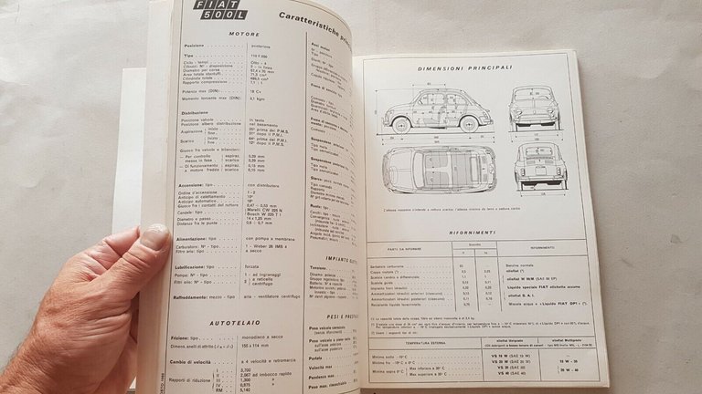 FIAT raccolta schede tecniche modelli auto 1968 opuscolo stampa Salone …