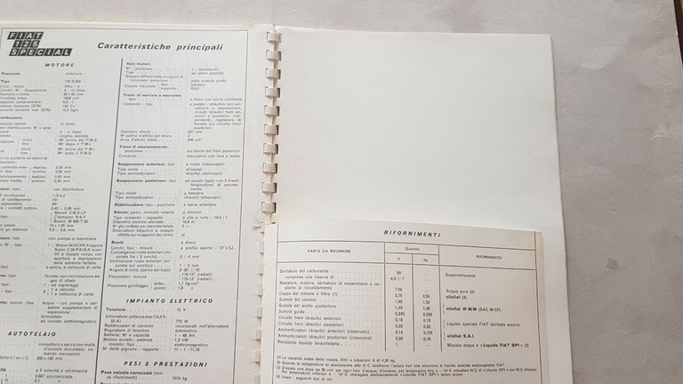 FIAT raccolta schede tecniche modelli auto 1968 opuscolo stampa Salone …