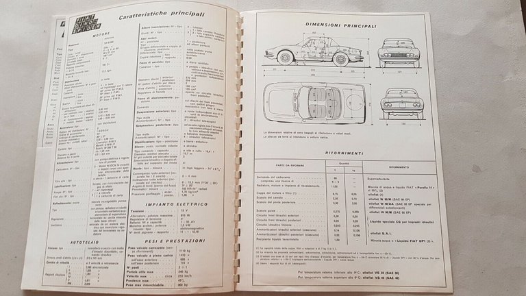 FIAT raccolta schede tecniche modelli auto 1968 opuscolo stampa Salone …