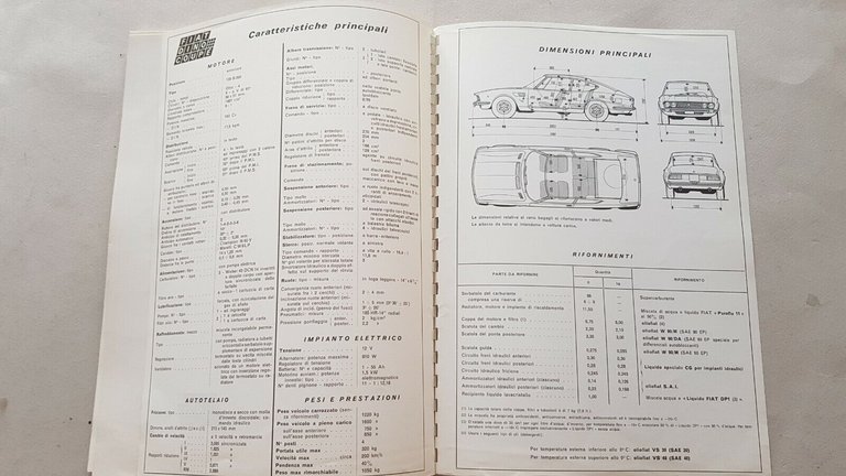FIAT raccolta schede tecniche modelli auto 1968 opuscolo stampa Salone …