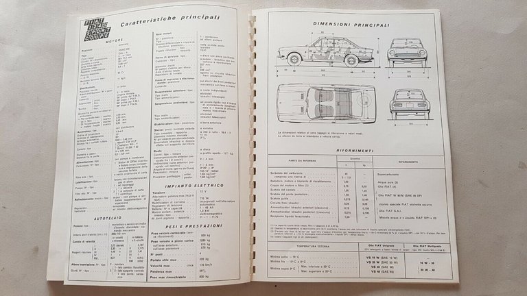 FIAT raccolta schede tecniche modelli auto 1968 opuscolo stampa Salone …