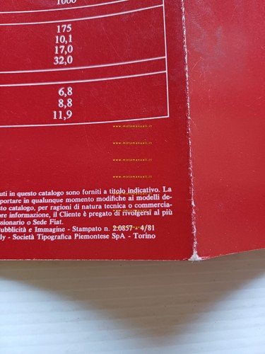 Fiat Ritmo 105 TC 1981 depliant italiano originale