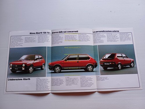 Fiat Ritmo 125 TC Abarth 1982 depliant italiano originale