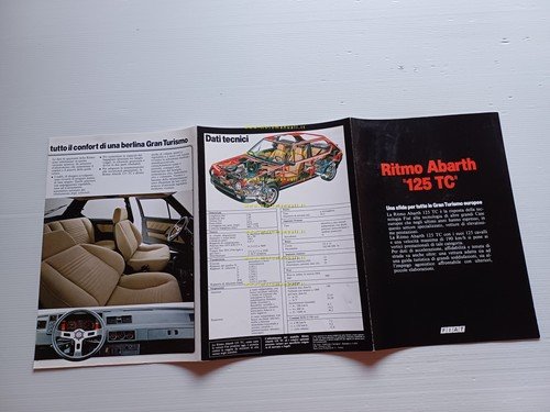 Fiat Ritmo 125 TC Abarth 1982 depliant italiano originale