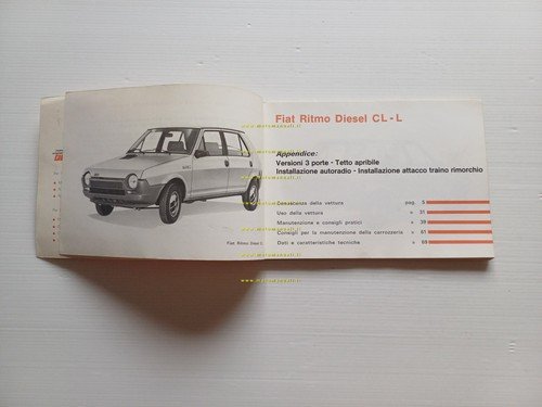 Fiat Ritmo Diesel 1980 manuale uso manutenzione originale italiano