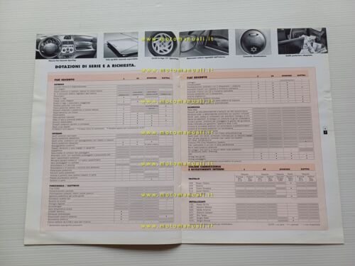 FIAT Seicento modelli 2001-2002 caratteristiche tecniche depliant originale