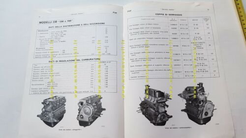 Fiat Servizio Rotazione Motori 1973 manuale officina caratteristiche tecniche