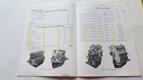 Fiat Servizio Rotazione Motori 1973 manuale officina caratteristiche tecniche