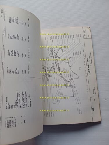 FIAT Trattori 415 1966 catalogo ricambi originale