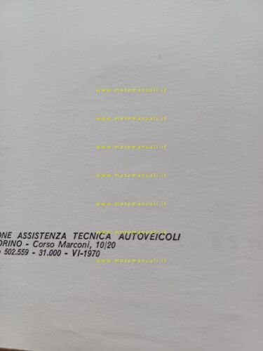 FIAT tutti modelli 124 1970 manuale officina caratt. tecniche dati …