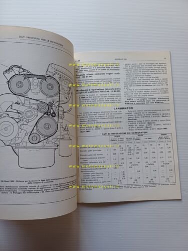 FIAT tutti modelli 124 1970 manuale officina caratt. tecniche dati …